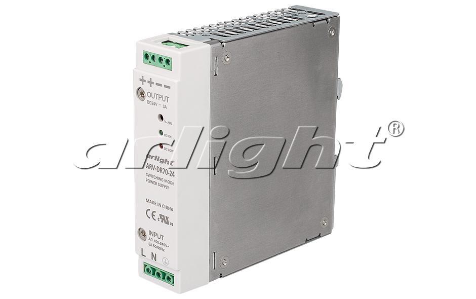 Блок питания ARV-DR70-24 (24V, 3A, 72W)