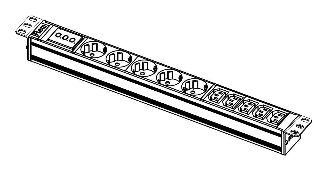 Блок розеток Rem-10 без шнура с инд., 6 Sсhuko, 10A, алюм., 19"